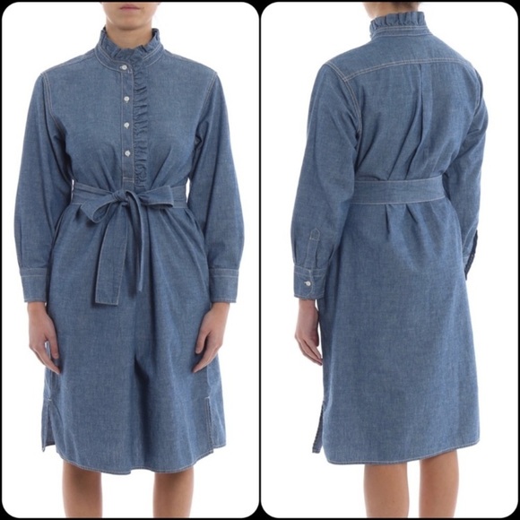 EUC Tory Burch Deneuve Light Blue‎ Denim Knee Length Shirtdress size XS chambray - Picture 2 of 14